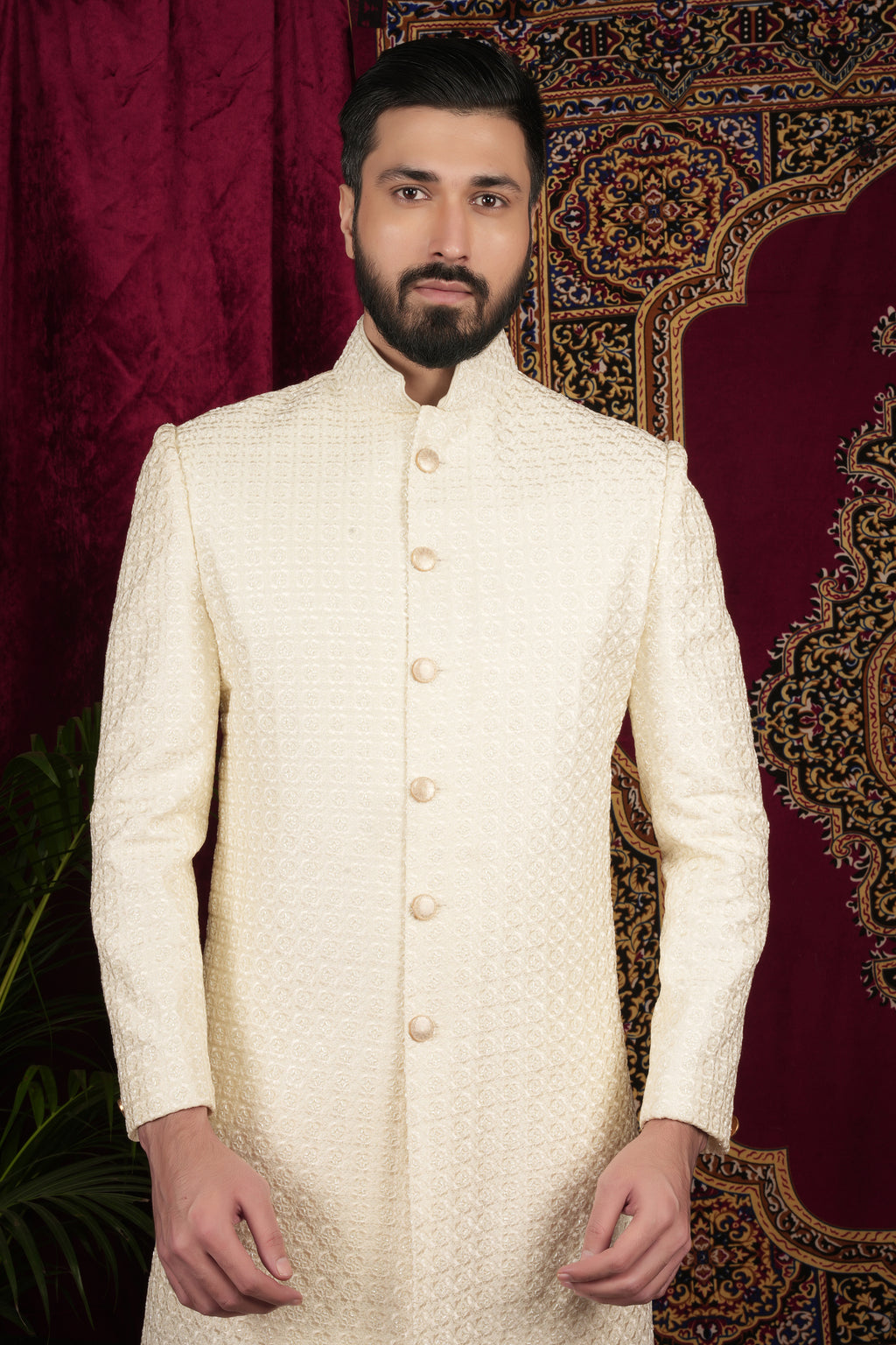 Vanilla Creme Sherwani Set