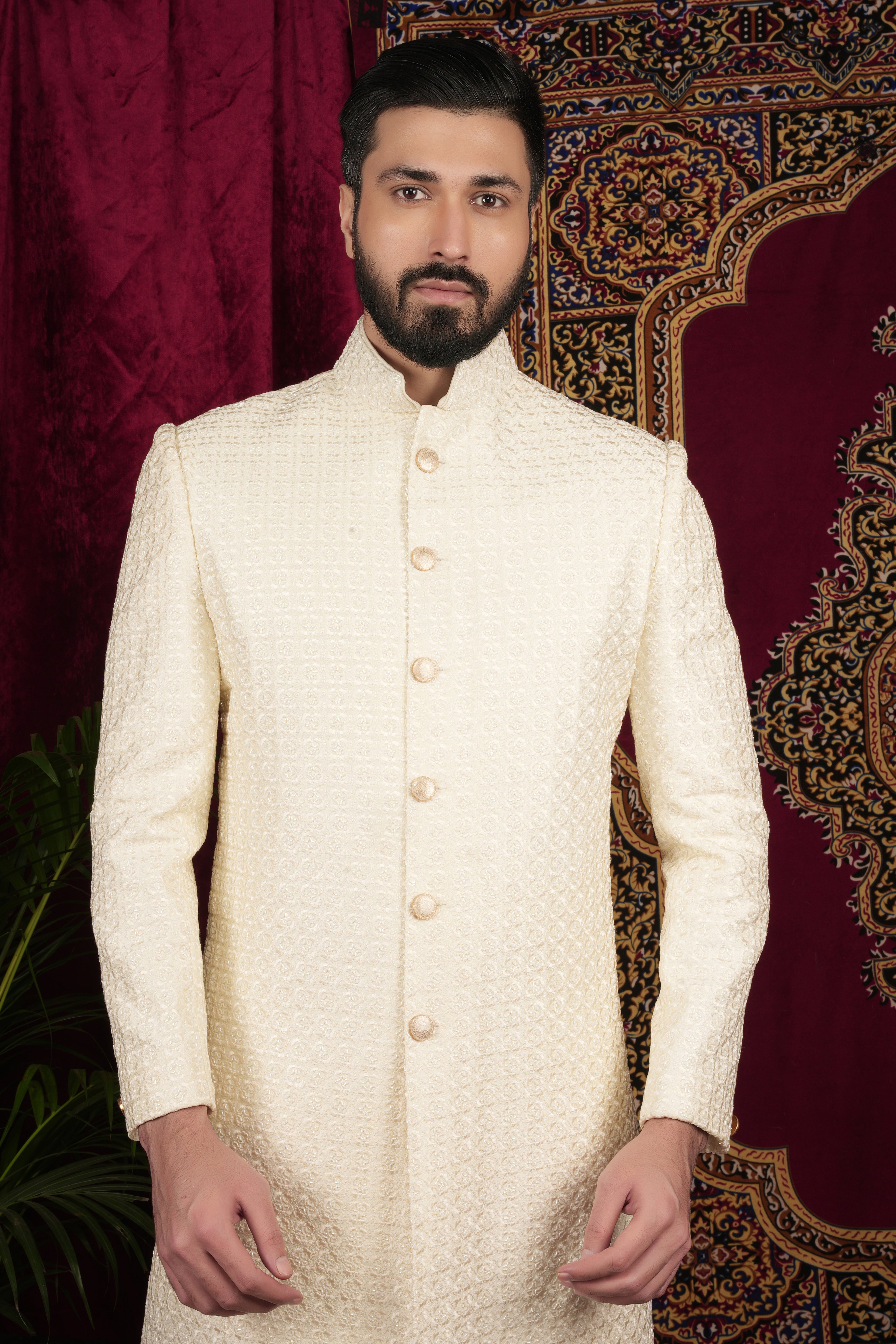Vanilla Creme Sherwani Set