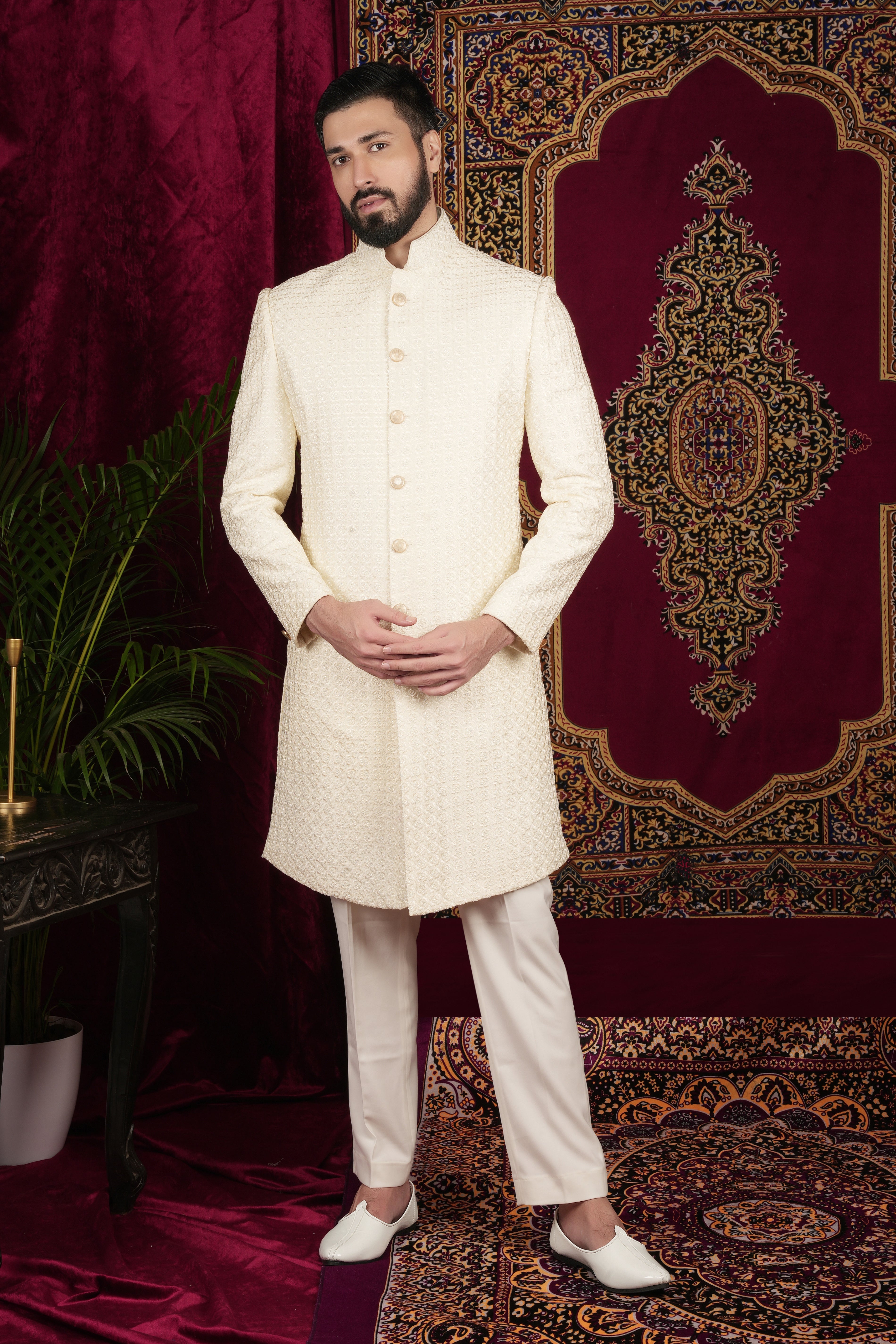 Vanilla Creme Sherwani Set