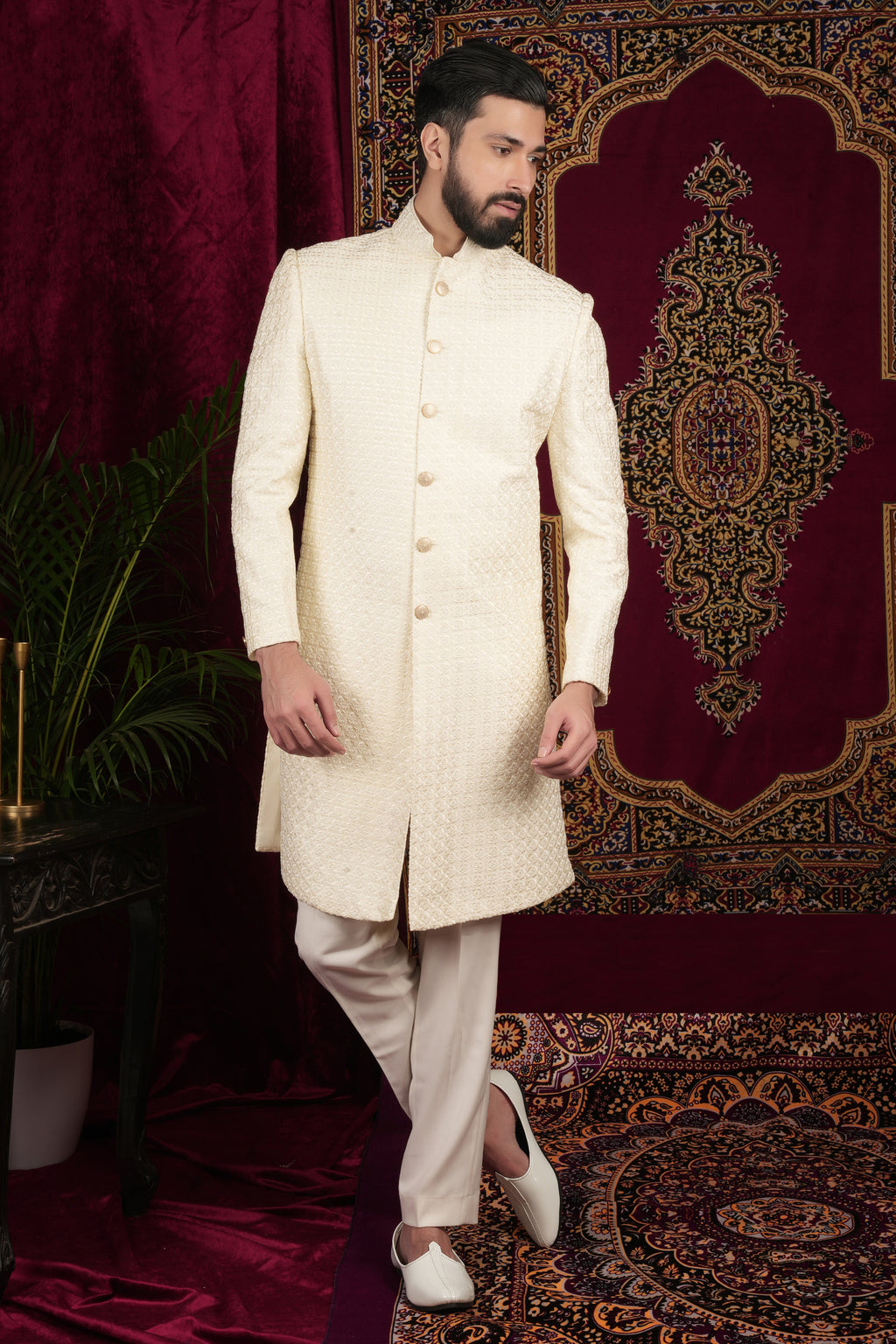 Vanilla Creme Sherwani Set