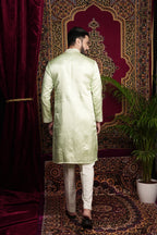 Mint Green Hand Embroidered Kurta Set