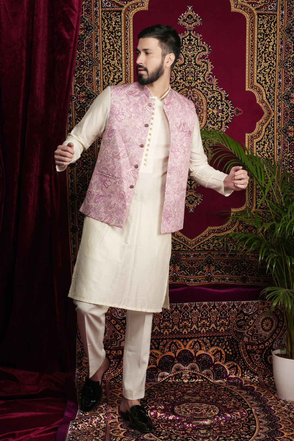 Multi Colour Printed Kurta Bandi Set
