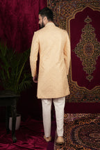 Pale Gold Embroidered Bandgala Set