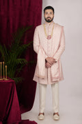 Blush Pink Motif Sequence Embroidered Sherwani Set