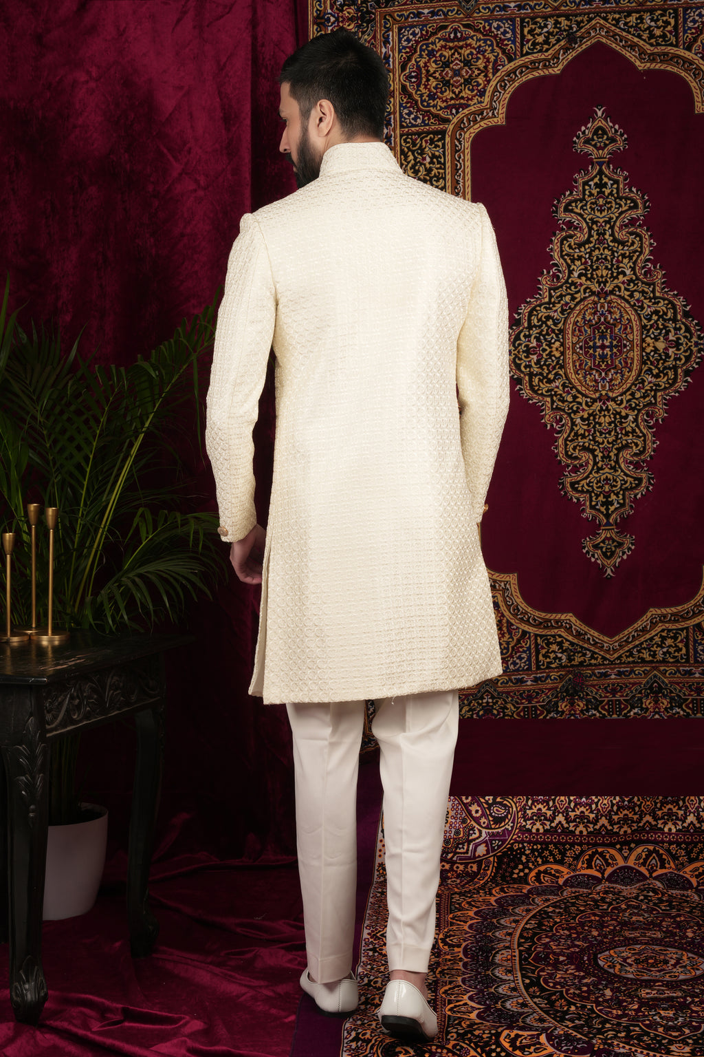 Vanilla Creme Sherwani Set