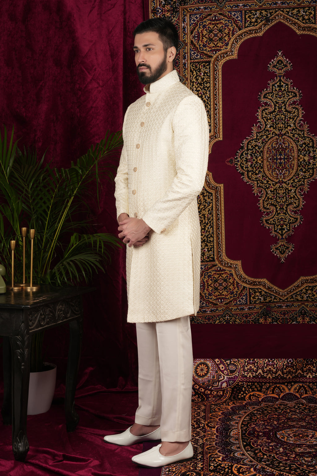 Vanilla Creme Sherwani Set
