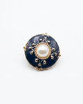 Blue, Gold & White Pearl Button