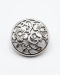 Openwork Silver Floral Button