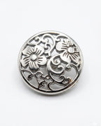 Openwork Silver Floral Button