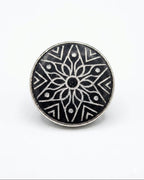 Black & White Mandala Button