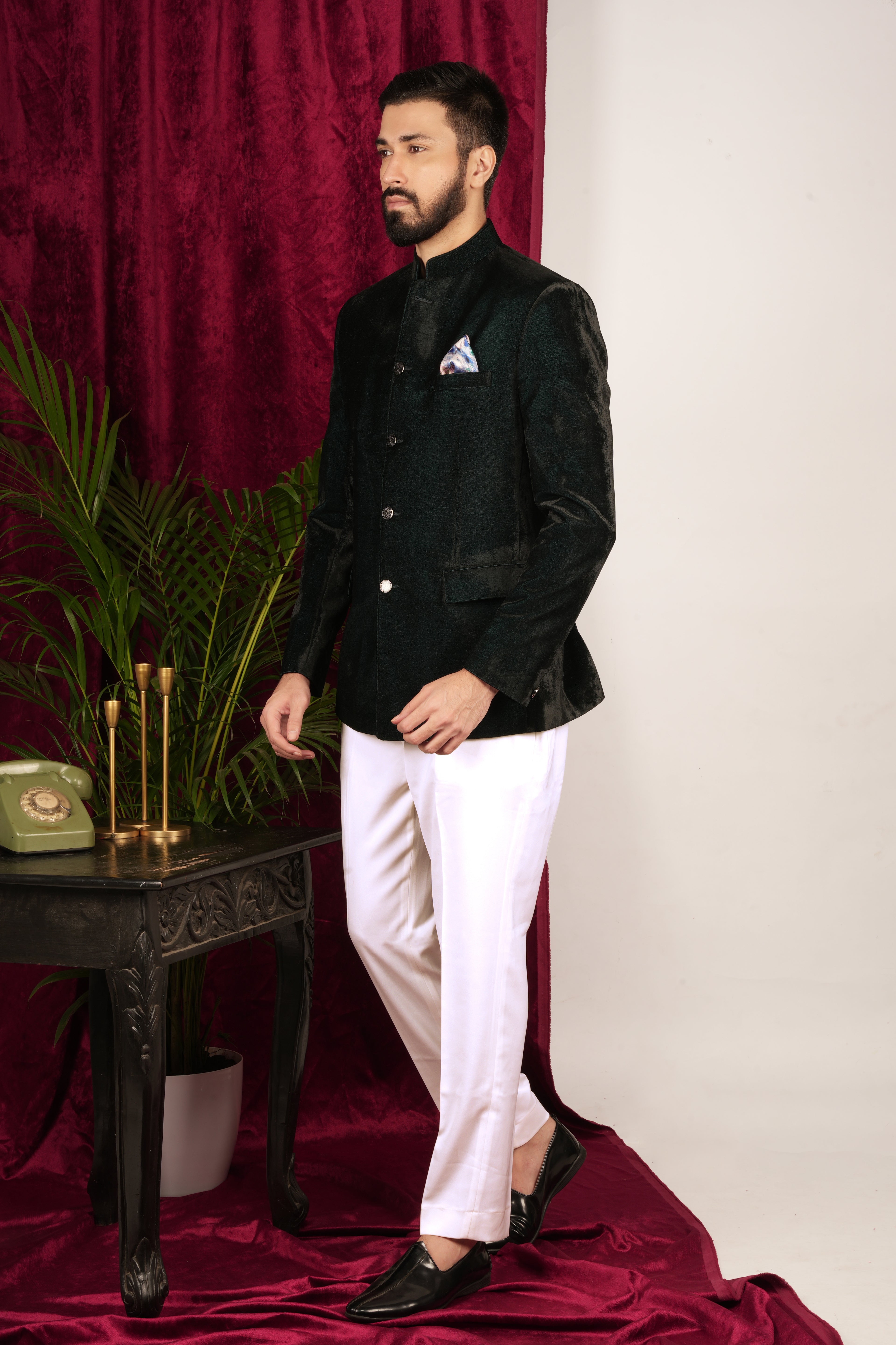 Peacock Green Dual Shade Jodhupri Set