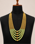 Golden and Light Green Layered Mala