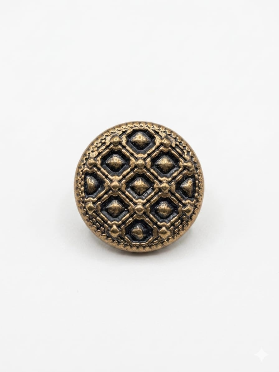Antique Gold Diamond-Lattice Button