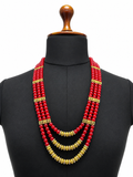 Red and Gold Beaded Mala