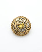 Gold Crystal Filigree Button