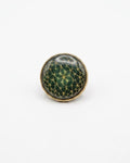 Green & Gold Geometric Button