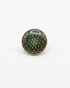 Green & Gold Geometric Button