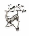 Silver Reindeer Brooch