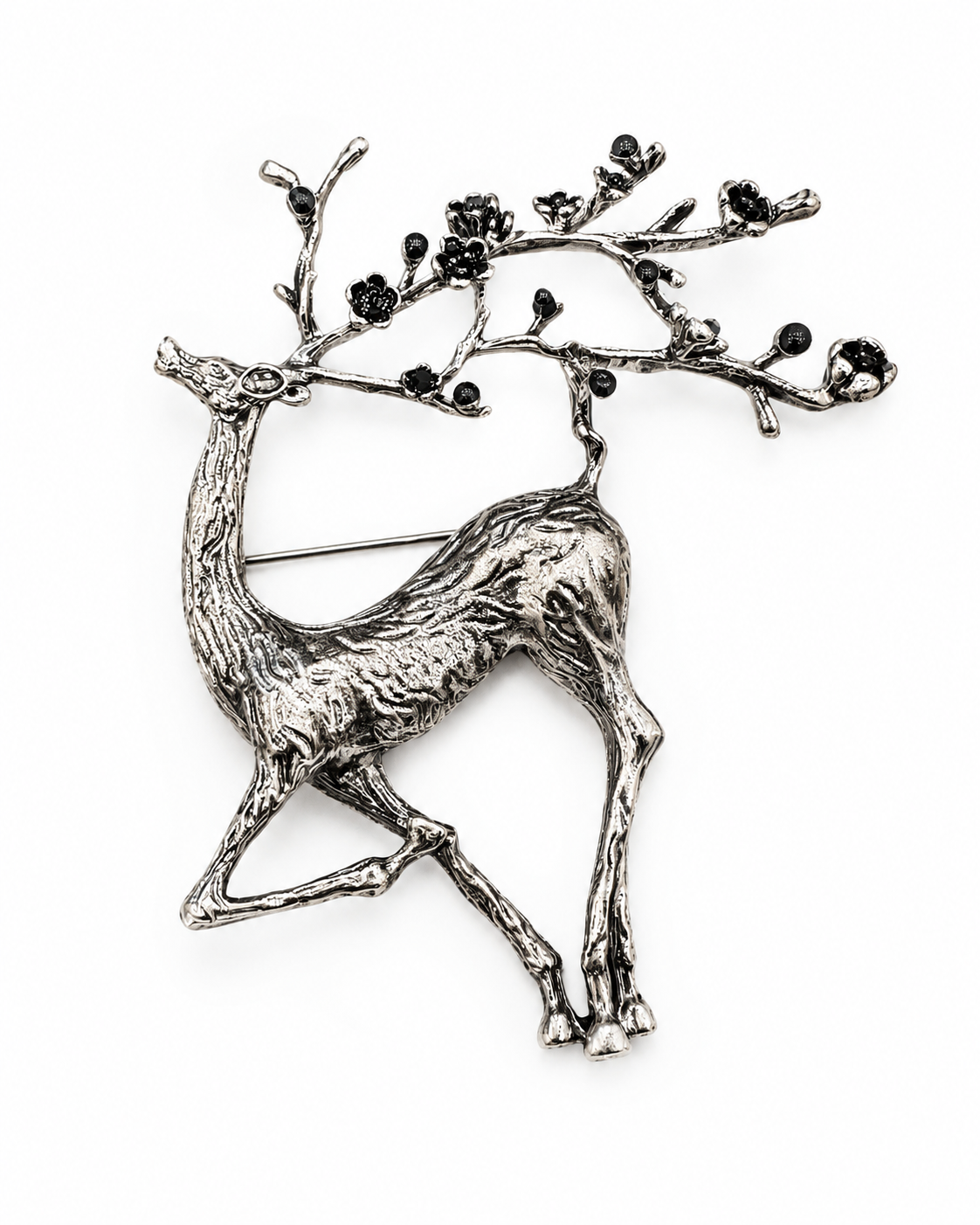 Silver Reindeer Brooch