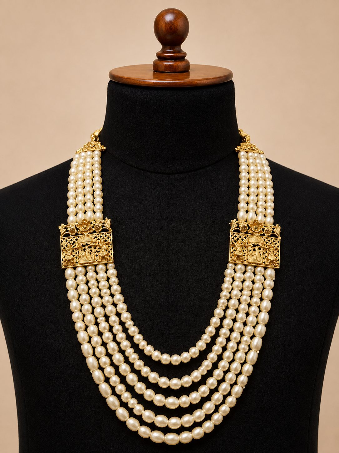 Pearl Mala with Bridal Brooch