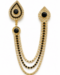 Golden and Black Stones Brooch