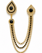 Golden and Black Stones Brooch
