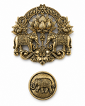 Golden Elephant and Floral Brooch and Button