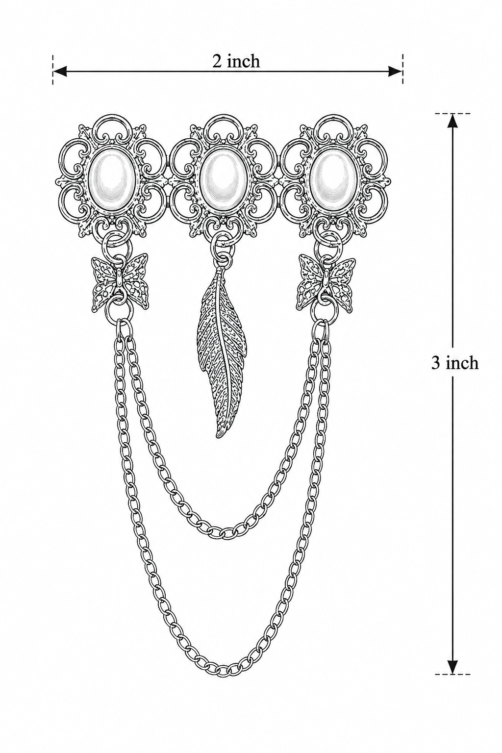 Gold Chain Brooch