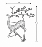 Silver Reindeer Brooch