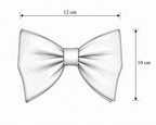Blue Embroidered Satin Bowtie