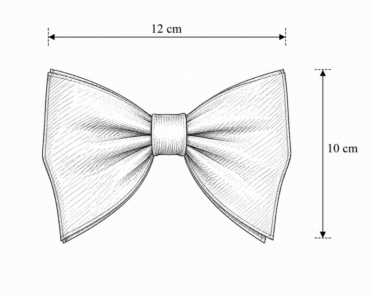 Blue Embroidered Satin Bowtie
