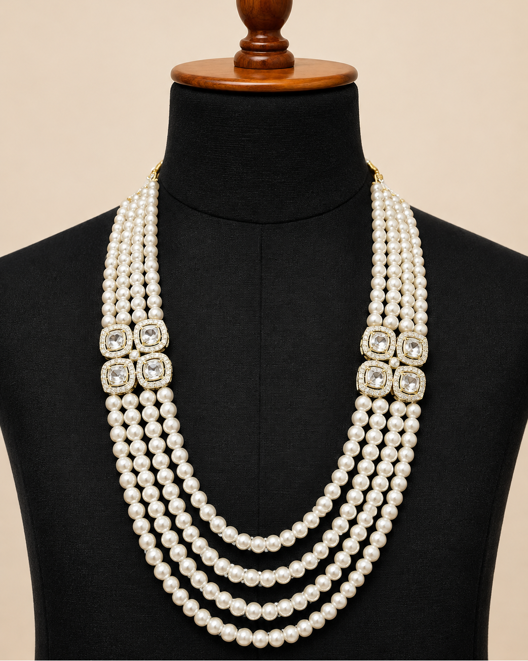 Classic Beaded Mala with Diamond Stones