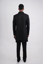 Black Silk Stone & Cutdana Embroidered Indo Western
