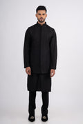 Black Silk Thread & Cutdana Embroidered Bandi Set