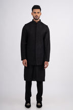 Black Silk Thread & Cutdana Embroidered Bandi Set