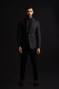 Black Tuxedo Embroidery With Cut Dana Work