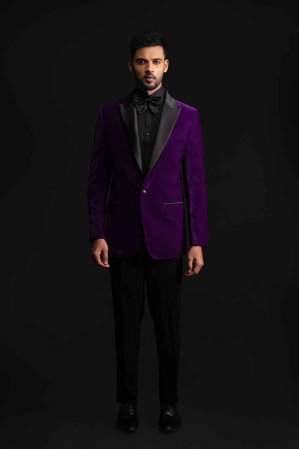 Violet Velvet Clean-Line Formal Tuxedo Suit