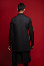 Black Silk Embroidery Cut Dana Work Bundi set