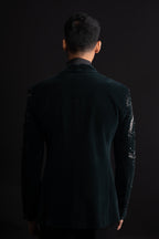 Black Velvet Tuxedo With Hand Work