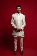 White Silk Clean-Line Versatile Indo Western Set