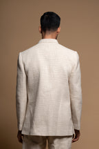 Off White Embroidery Cut Dana Work Bundi set
