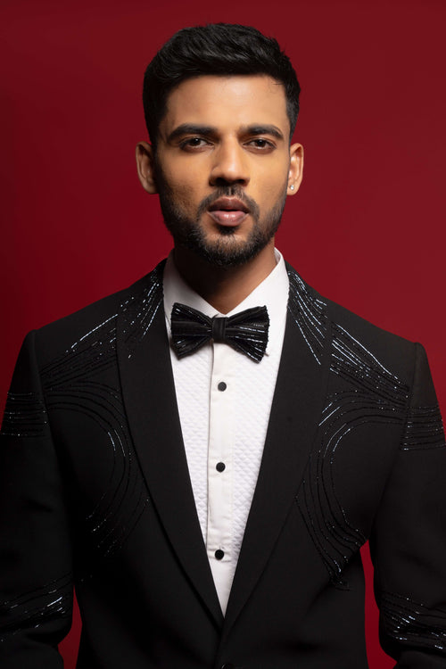 Black Embroidered Tuxedo