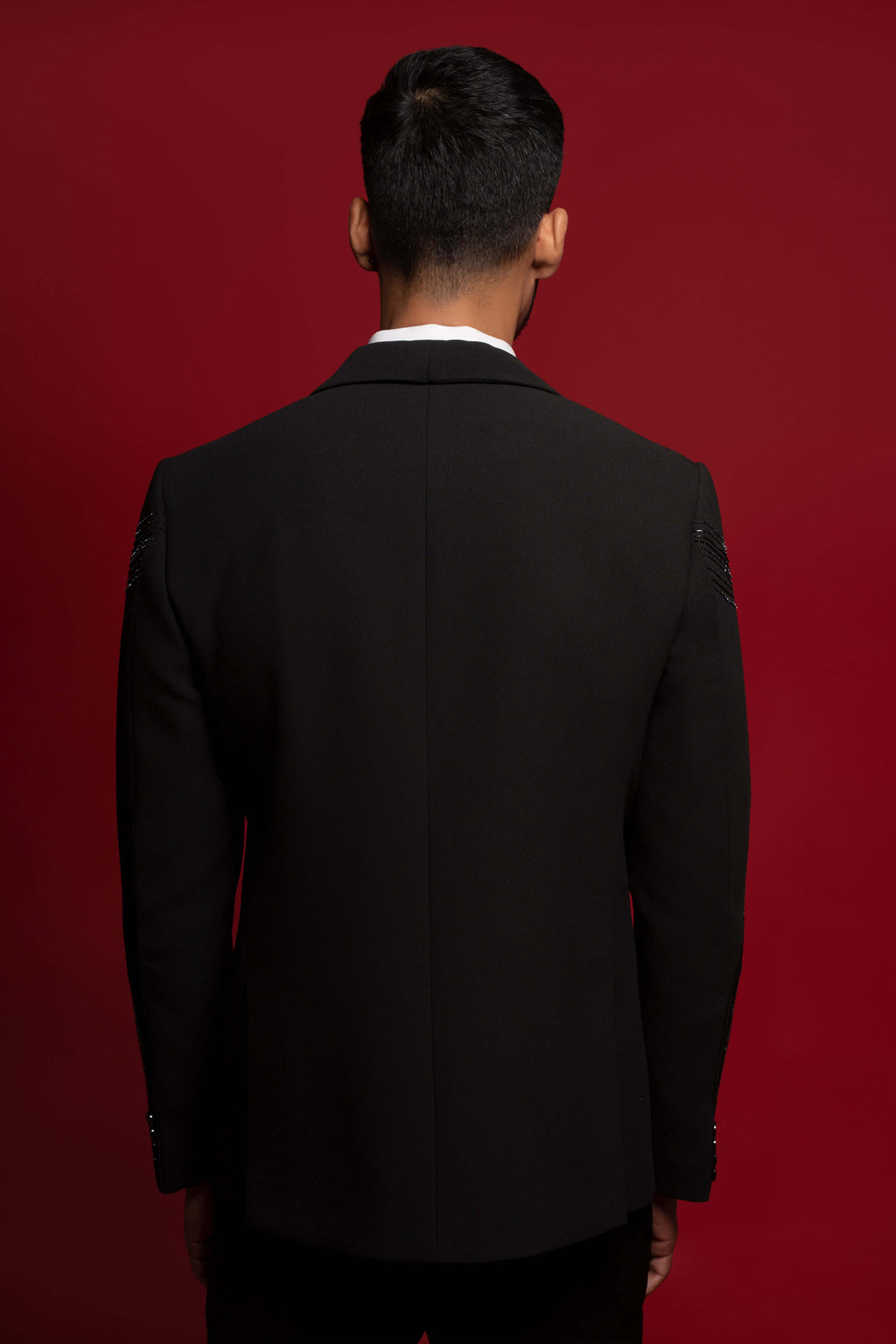 Black Tuxedo For Men with Cut Dana Work With Pant