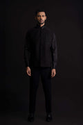 Black Kurta with thread work on Bundi and Set with Pant