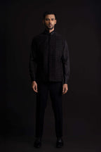 Black Kurta with thread work on Bundi and Set with Pant