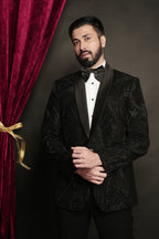 Black Archie Hand Embroidered Tuxedo Set