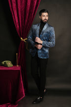 Midnight Sea Blue Shawl Lapel Single Button Tuxedo