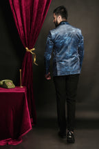 Midnight Sea Blue Shawl Lapel Single Button Tuxedo