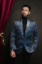 Midnight Sea Blue Shawl Lapel Single Button Tuxedo