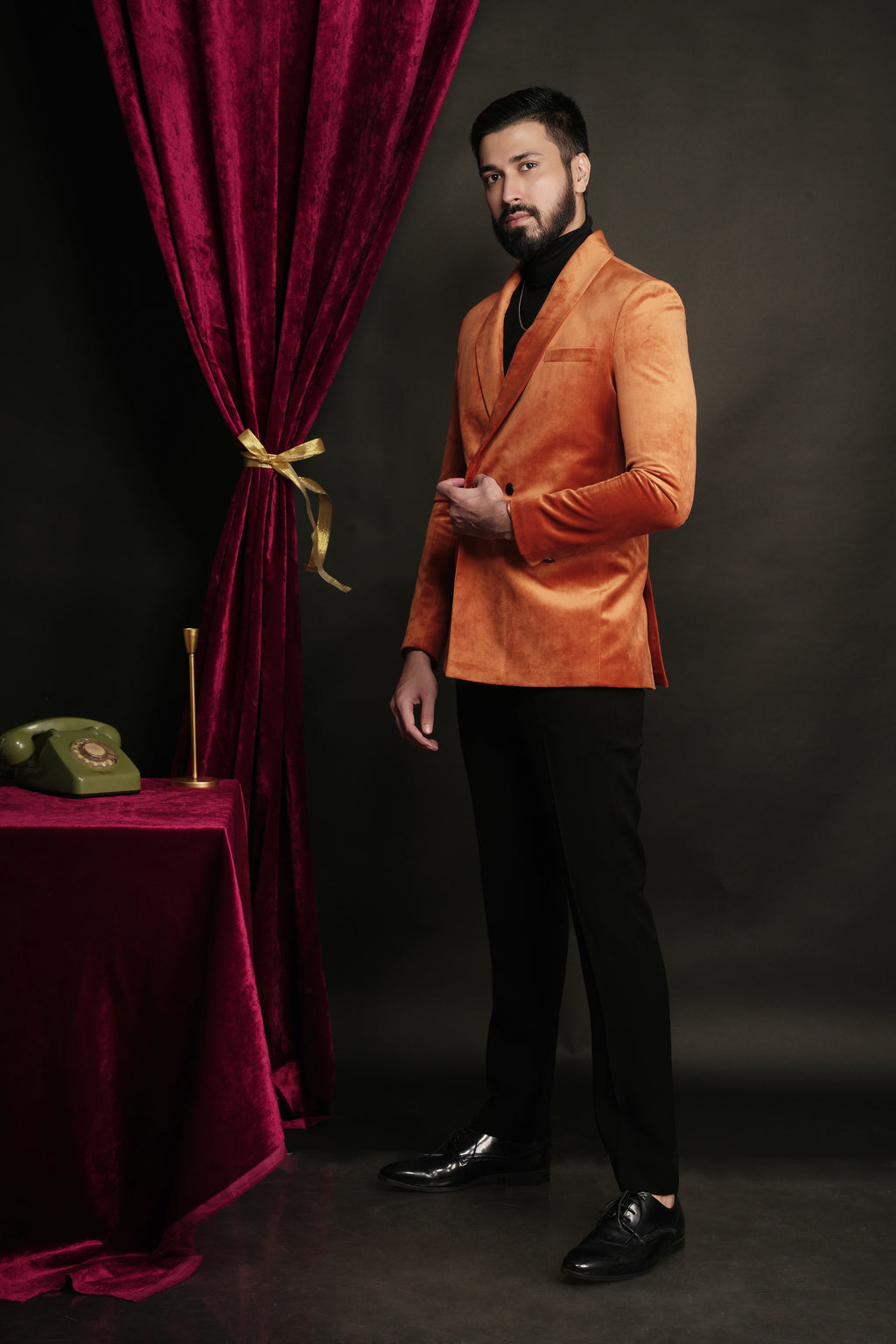 Sunset Orange DB Shawl Lapel Tuxedo